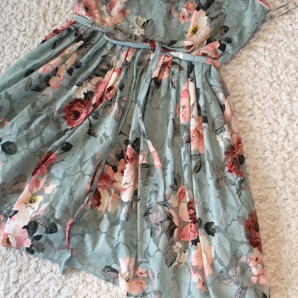 NWT Lace Fit & Flair Floral Dress Netted Underlay - Picture 6 of 16